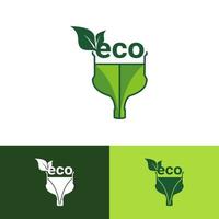 etiqueta de hoja ecológica. logotipos de hoja verde ecología naturaleza icono vector
