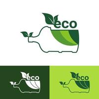 Eco Leaf Label. Logos of green leaf ecology nature icon vector