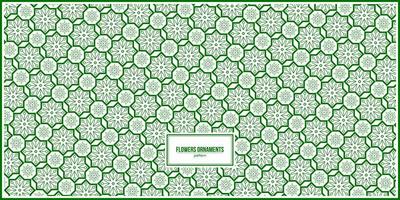ornament green pattern of abstraact flowers vector