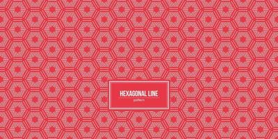multiple hexagonal line pattern with red background vector