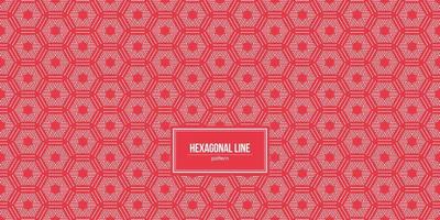 multiple hexagonal line pattern with red background vector