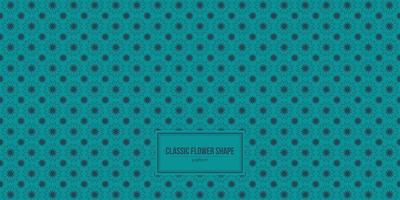 classic flower shape pattern with turquoise background vector