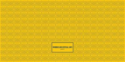 rhombus and vertical lines pattern with yellow background vector