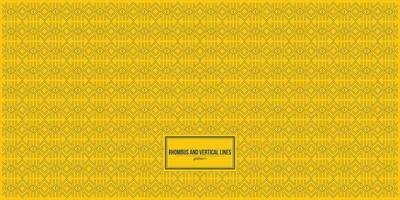 rhombus and vertical lines pattern with yellow background vector