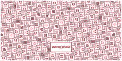 simple waving line with small square pattern vector
