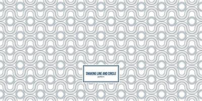 multiple snaking line and circle pattern vector