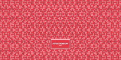 patrón de arte rombo abstracto con fondo rojo vector