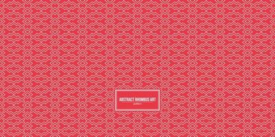 abstract rhombus art pattern with red background vector