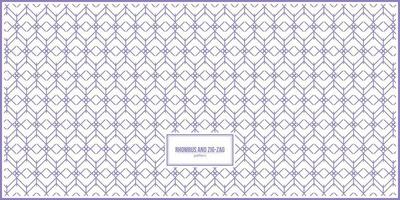 beautiful purple rhombus and zig-zag pattern vector