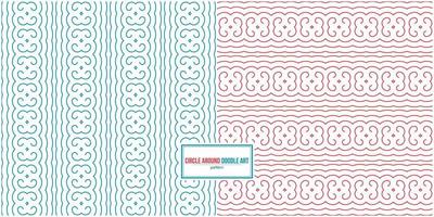 circle around doodle art pattern vector