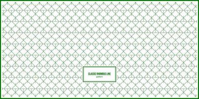 classic green rhombus line pattern vector