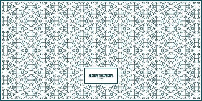 abstract ornaments of hexagonal line pattern vector