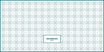 unique modern batik pattern with turquoise line color vector