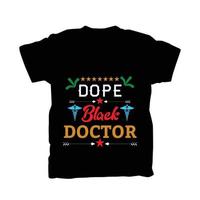 diseño de camiseta de doctor negro 2022 vector