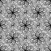 BLACK AND WHITE SEAMLESS VECTOR BACKGROUND WITH SPIRAL CURLS