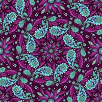 LILAC VECTOR SEAMLESS BACKGROUND WITH A COMPLEX COLORFUL ROUND STYLIZED FLORAL ORNAMENT