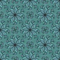 TURQUOISE SEAMLESS VECTOR BACKGROUND WITH PAISLEY PATTERN