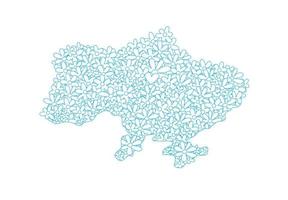 Shape of Ukraine filled with flowers. Peace and prosperity. Ukrainian Map with floral pattern, Freedom and Independence concept artwork. vector