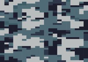 patrón de vector de camuflaje pixelado digital del ejército moderno. textura de fondo marino marino para diferentes usos, como telón de fondo, gráficos de banner de 8 bits y más.
