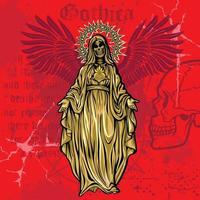 santa muerte -santa muertre, camisetas de diseño vintage grunge vector