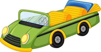 coche descapotable vintage verde en estilo de dibujos animados vector