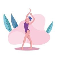 ilustración de entrenamiento de niña de baile de estilo plano vector
