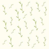 Green Plants and Leafs Seamless Pattern vector