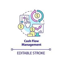 Cash flow management concept icon. Financial protection. Benefits of insurance policy abstract idea thin line illustration. Isolated outline drawing. Editable stroke. vector