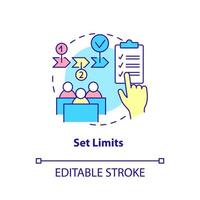Set limits concept icon. Class discipline. Tips for teacher. Conduct disorder abstract idea thin line illustration. Isolated outline drawing. Editable stroke.