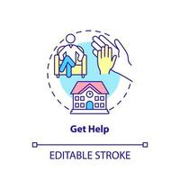 Get help concept icon. Therapist service. Tips for teacher. Conduct disorder abstract idea thin line illustration. Isolated outline drawing. Editable stroke. vector