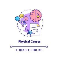 Physical causes concept icon. Brain injury and defect. Conduct disorder causes abstract idea thin line illustration. Isolated outline drawing. Editable stroke. vector