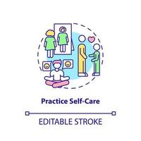 Practice self-care concept icon. Tips for parents. Conduct disorder abstract idea thin line illustration. Isolated outline drawing. Editable stroke. vector