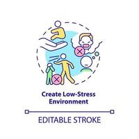 Create low stress environment concept icon. Tips for parents. Conduct disorder abstract idea thin line illustration. Isolated outline drawing. Editable stroke. vector