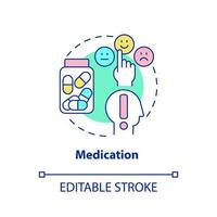 Medication concept icon. Medication prescription. Conduct disorder treatment abstract idea thin line illustration. Isolated outline drawing. Editable stroke.