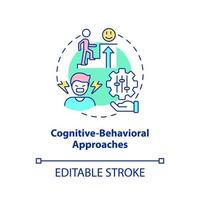 Cognitive behavioral approaches concept icon. Conduct disorder treatment abstract idea thin line illustration. Isolated outline drawing. Editable stroke. vector