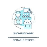 Knowledge work turquoise concept icon. Professional growth. Lifelong learning abstract idea thin line illustration. Isolated outline drawing. Editable stroke. vector