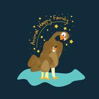 cute animal vector illustration for kids story book