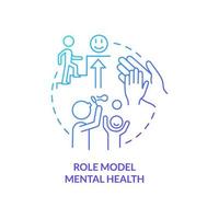 Role model mental health blue gradient concept icon. Kids mental toughness abstract idea thin line illustration. Inspiring children with example. Isolated outline drawing. vector