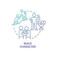 Build character blue gradient concept icon. Mentally strong child abstract idea thin line illustration. Building resilience. Psychological health. Isolated outline drawing.