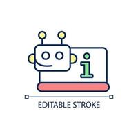 Automated customer support RGB color icon. Client assistance. Chatbot help. Robotic communication. Isolated vector illustration. Simple filled line drawing. Editable stroke.