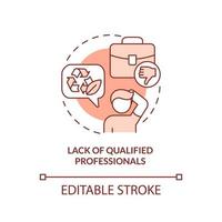 Lack of qualified professionals terracotta concept icon. Shortage of skilled workers abstract idea thin line illustration. Isolated outline drawing. Editable stroke. vector
