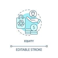 Equity turquoise concept icon. Emergent property abstract idea thin line illustration. Sustainable practices. Isolated outline drawing. Editable stroke. vector