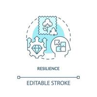 Resilience turquoise concept icon. Circular economy principle abstract idea thin line illustration. Ecological robustness. Isolated outline drawing. Editable stroke. vector