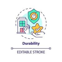 Durability concept icon. Quality of architecture. Sustainable urban design abstract idea thin line illustration. Isolated outline drawing. Editable stroke. vector