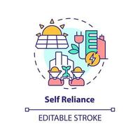 Self reliance concept icon. Eco friendly technology. Sustainable city design abstract idea thin line illustration. Isolated outline drawing. Editable stroke. vector