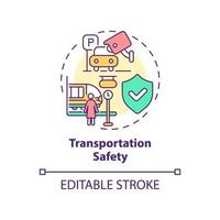 Transportation safety concept icon. Comfortable city design for women abstract idea thin line illustration. Isolated outline drawing. Editable stroke. vector