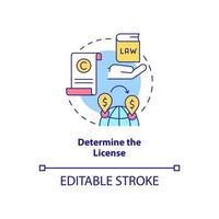 Determine license concept icon. International trading. How to start export business abstract idea thin line illustration. Isolated outline drawing. vector