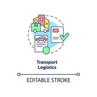 Transport logistics concept icon. Shipping and delivery. Export business tips abstract idea thin line illustration. Isolated outline drawing. vector