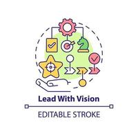 Lead with vision concept icon. Improving employee motivation abstract idea thin line illustration. Embracing new ideas. Isolated outline drawing.