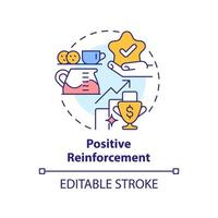 Positive reinforcement concept icon. Optimistic work environment abstract idea thin line illustration. Incentive program. Isolated outline drawing.
